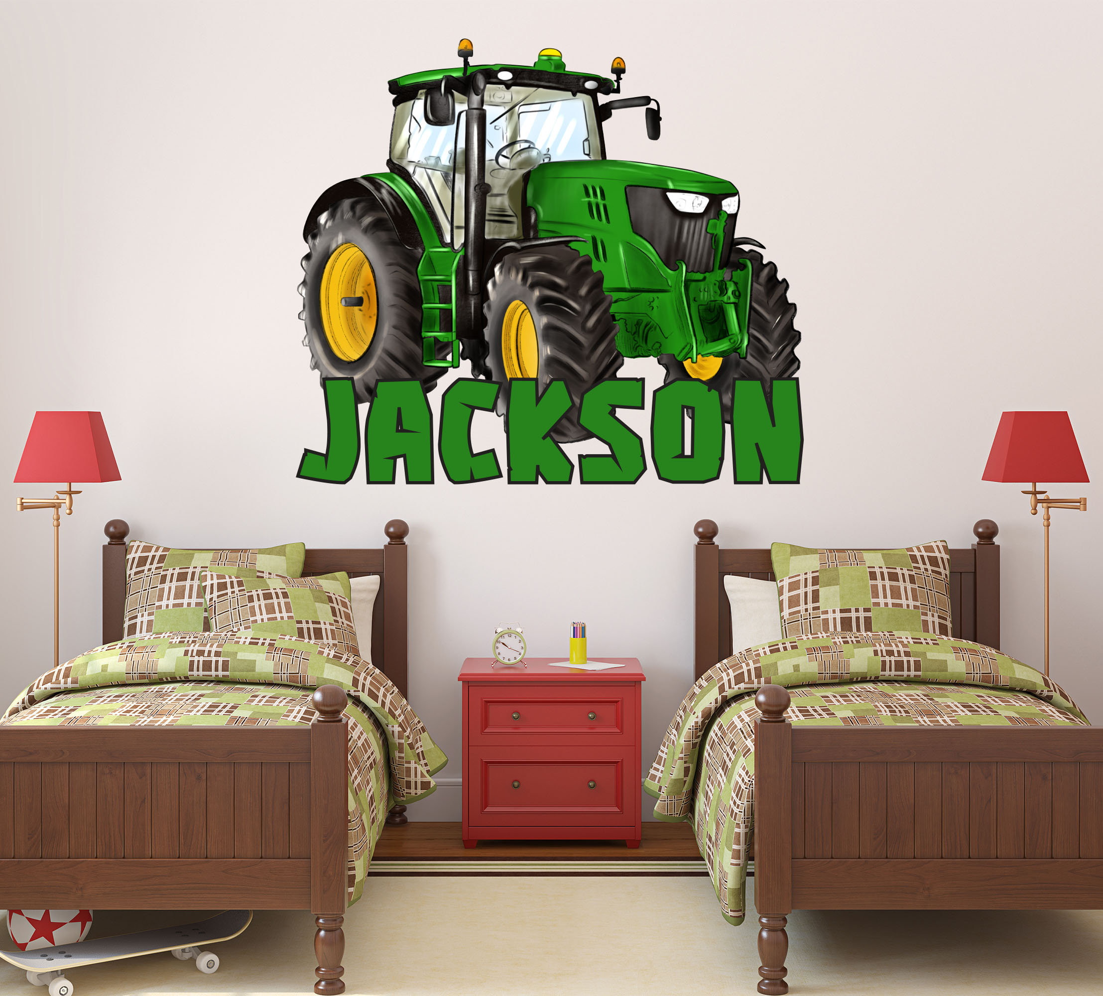 Buy Tractor Decal - Kids Name Wall Decor - Custom Name Wall Decals for Boys  Bedroom - Personalized Farm Tractor Wall Decor Online in India - Etsy, image size:2215x2000