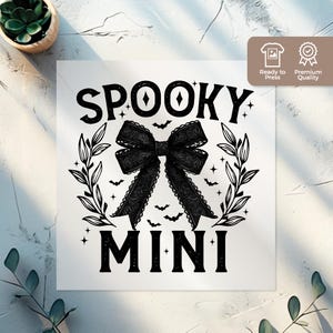 Spooky Mani DTF Transfer, Coquette Bow Iron on Transfers Design, Fall Party Ready to Press Graphic, DTF for T-Shirts Apparel Gift DIY