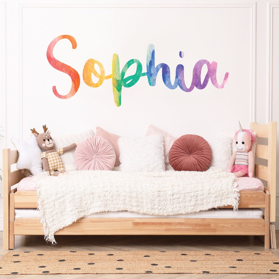 Rainbow Wall Decal Custom Name Wall Decor Personalized Name Wall Art
