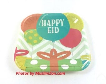 Happy Eid Party Dessert Plates for Eid parties Muslim Celebration Eid Al Fitr