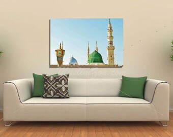 Masjid E Nabvi #1 Photo Gallery Wrapped Canvas Print Home Decoration Wall Art
