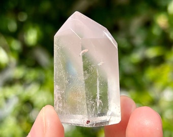 Gorgeous Pink Lithium Quartz Point from Brazil - Heart Chakra Healing Crystal Generator