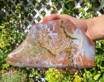 Jaspe Orbicular Forma Libre: Cristal de Madagascar Colorido, Piedra del Chakra del Corazón