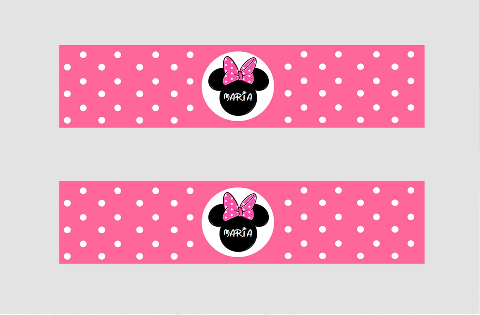 Minnie Mouse Water Bottle Labels, Minnie Mouse Labels Printable, Water ...