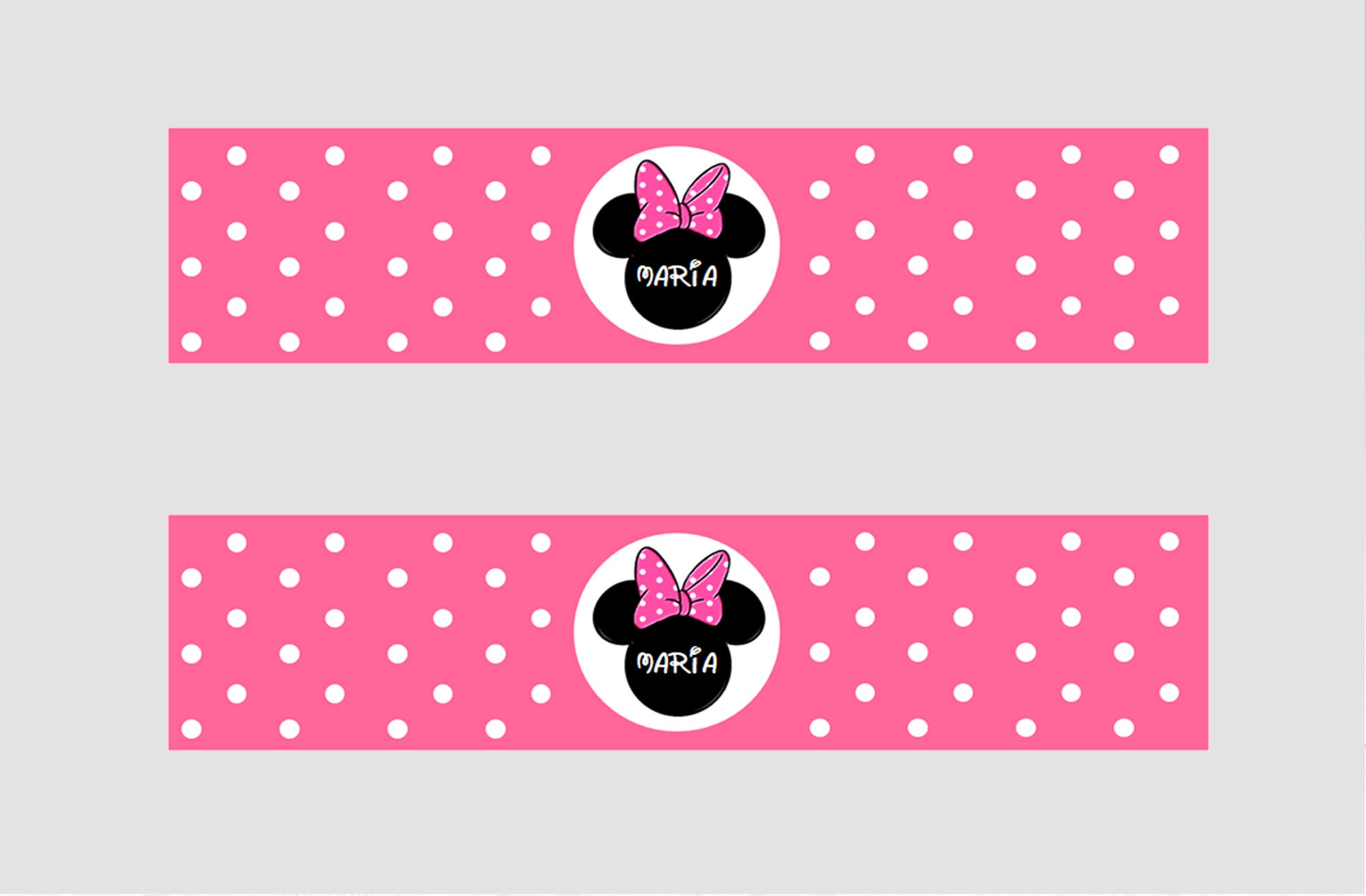 Minnie Mouse Water Bottle Labels, Minnie Mouse Labels Printable, Water ...