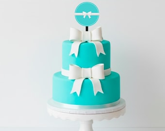 Adornos para tartas de novia y compañía, ideales para baby shower y despedida de soltera, temática turquesa, editables e imprimibles en Canva.