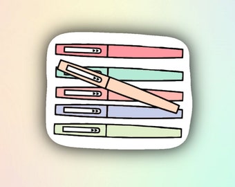 Pastel Flair Pen Sticker, Teacher Gift, Laptop Decal