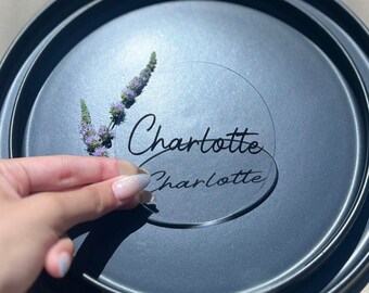 Acryl Sitzplatz Name - Hochzeitstisch Dekor - Runde personalisierte Tischkarte - Baby Shower Sitzkarten - Modernes Dekor - Hochzeitsgeschenke