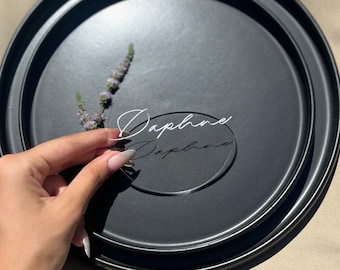 Acryl Sitzplatz Name - Hochzeitstisch Dekor - Runde personalisierte Tischkarte - Baby Shower Sitzkarten - Modernes Dekor - Hochzeitsgeschenke