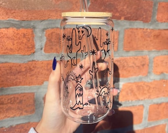 Western Cup Personalisiert mit Name 16 Unzen Glasbecher, Co-worker Geschenk, Muttertagsgeschenk, Mama Geburtstagsgeschenk, Valentinstag Geschenk