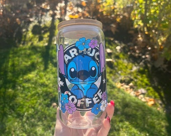Stitch Starbucks Wiederverwendbarer Glasbecher (16 Unze)