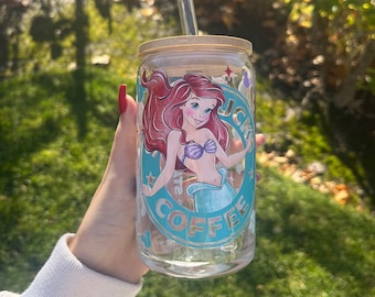 Starbucks Ariel Wiederverwendbarer 16 Unzen Glasbecher, Mitarbeiter Geschenk, Muttertagsgeschenk, Lehrer Geschenk, Geburtstag, Brautjungfer Geschenk, Weihnachtsgeschenk