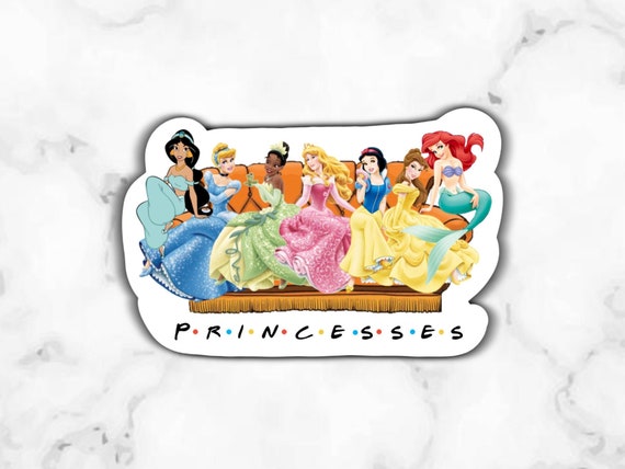 Disney Princess Sticker , Friends Sticker, Disney Sticker, Princess  Sticker, Ariel, Belle, Tiana, Cinderella, Aurora, Jasmine, Snow White