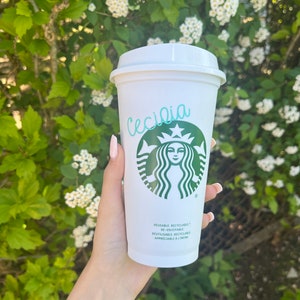 Personalisierte Starbucks Kunststoffbecher | Brautjungfer, Lehrer Geschenk