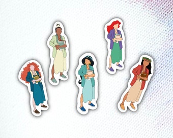 Princess Teacher Sticker,  Disney Teacher Sticker, Princess Sticker, Jasmine, Cinderella, Ariel, Snow White, Merida, Tiana, Moana