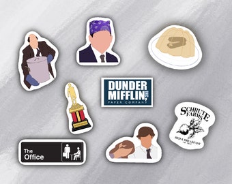 The Office Stickers, Laptop Stickers, The Office Sticker Pack, Funny Vinyl Stickers, The Office Fan Gift, Dunder Mifflin Decal, Water Bottle