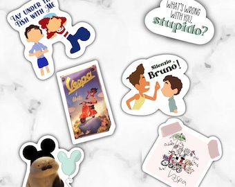 Luca Movie Sticker Bundle, Water Resistant, Hand Cut