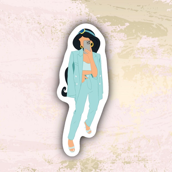 Chic Jasmine Sticker,  Jasmine Sticker, Modern Princess Sticker, Princess Sticker, Disney Sticker, Aladdin Sticker