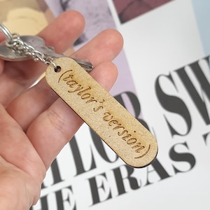 Taylor&#39;s Version Wood Pin or Keychain: Laser Cut Handmade Brooch