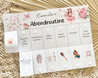 Evening routine plan for children personalized - Fairy