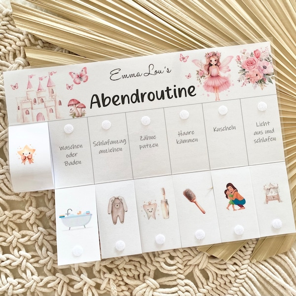 Abendroutine Plan für Kinder personalisiert - Fee