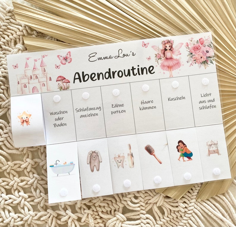 Abendroutine Plan für Kinder personalisiert Fee Bild 1