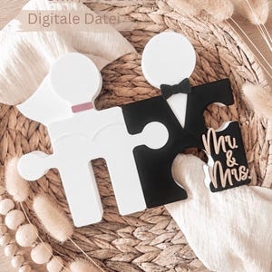 3MF/STL 3D Druckdatei inkl. Gewerbelizenz - Brautpaare Geschenk zur Hochzeit