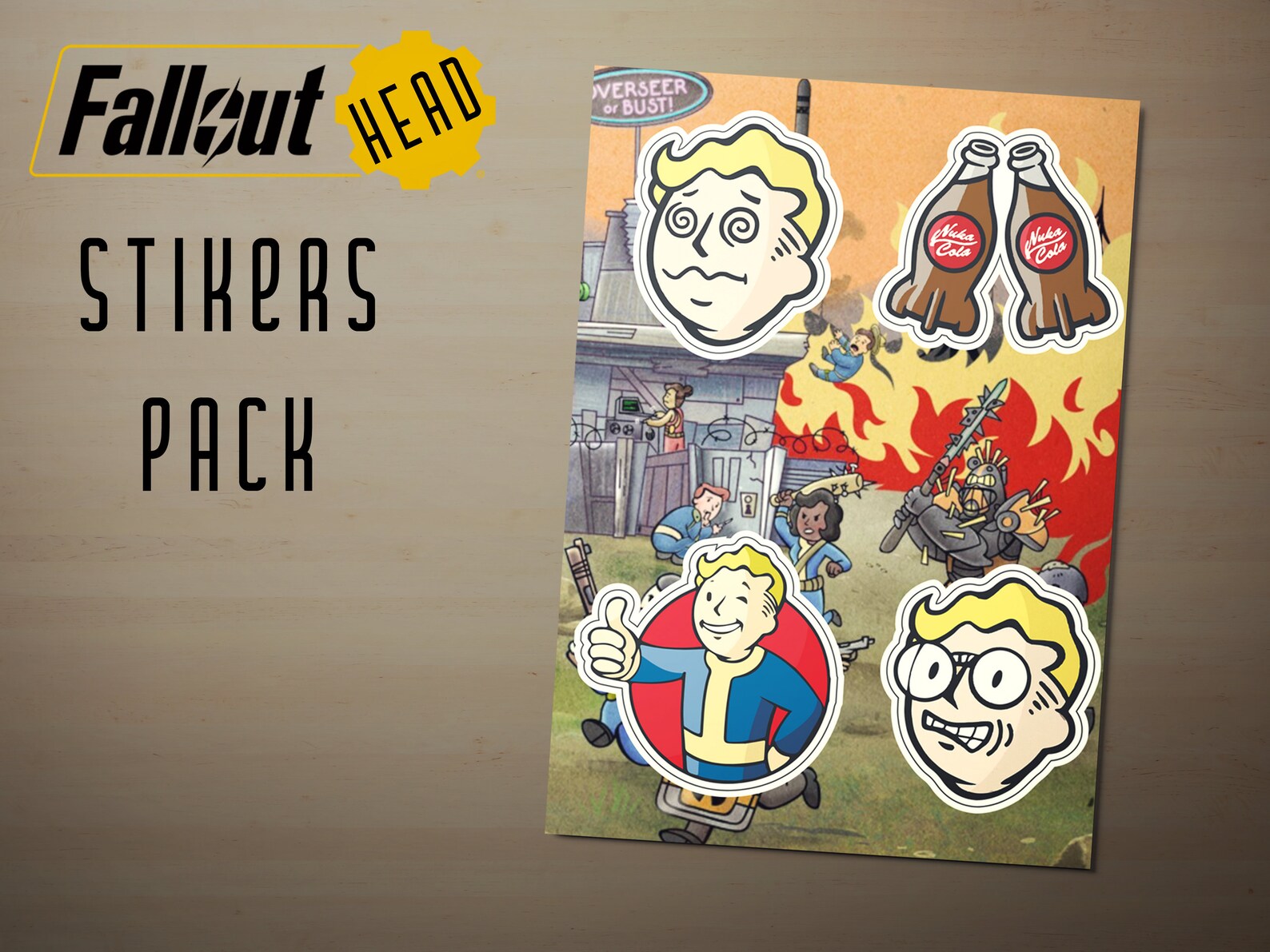 Fallout Head Sticker Pack Geek Vinyl Stickers. Etsy