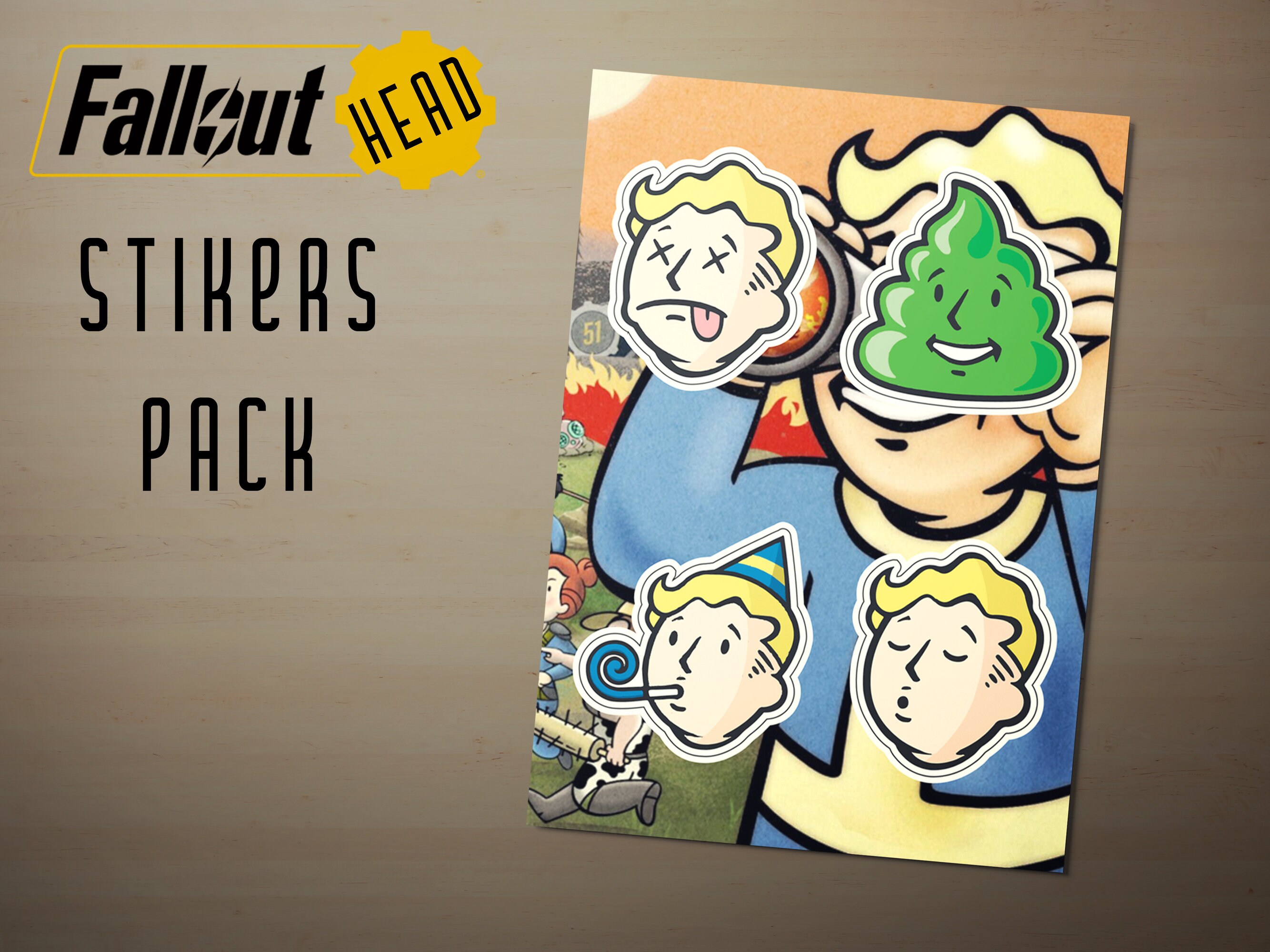 Fallout Head Sticker Pack Geek Vinyl Stickers. Etsy
