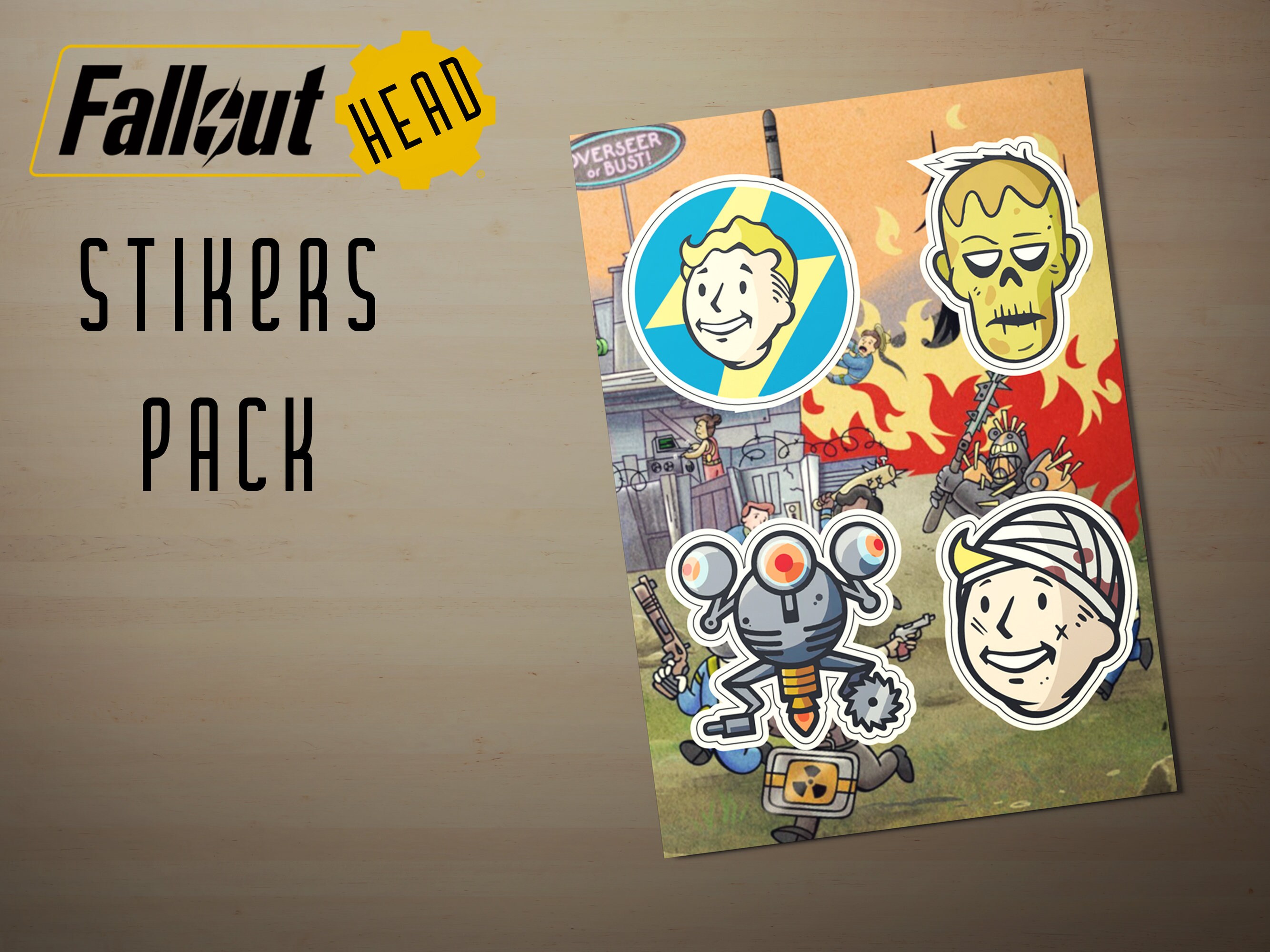 Fallout Head Sticker Pack Geek Vinyl Stickers. Etsy