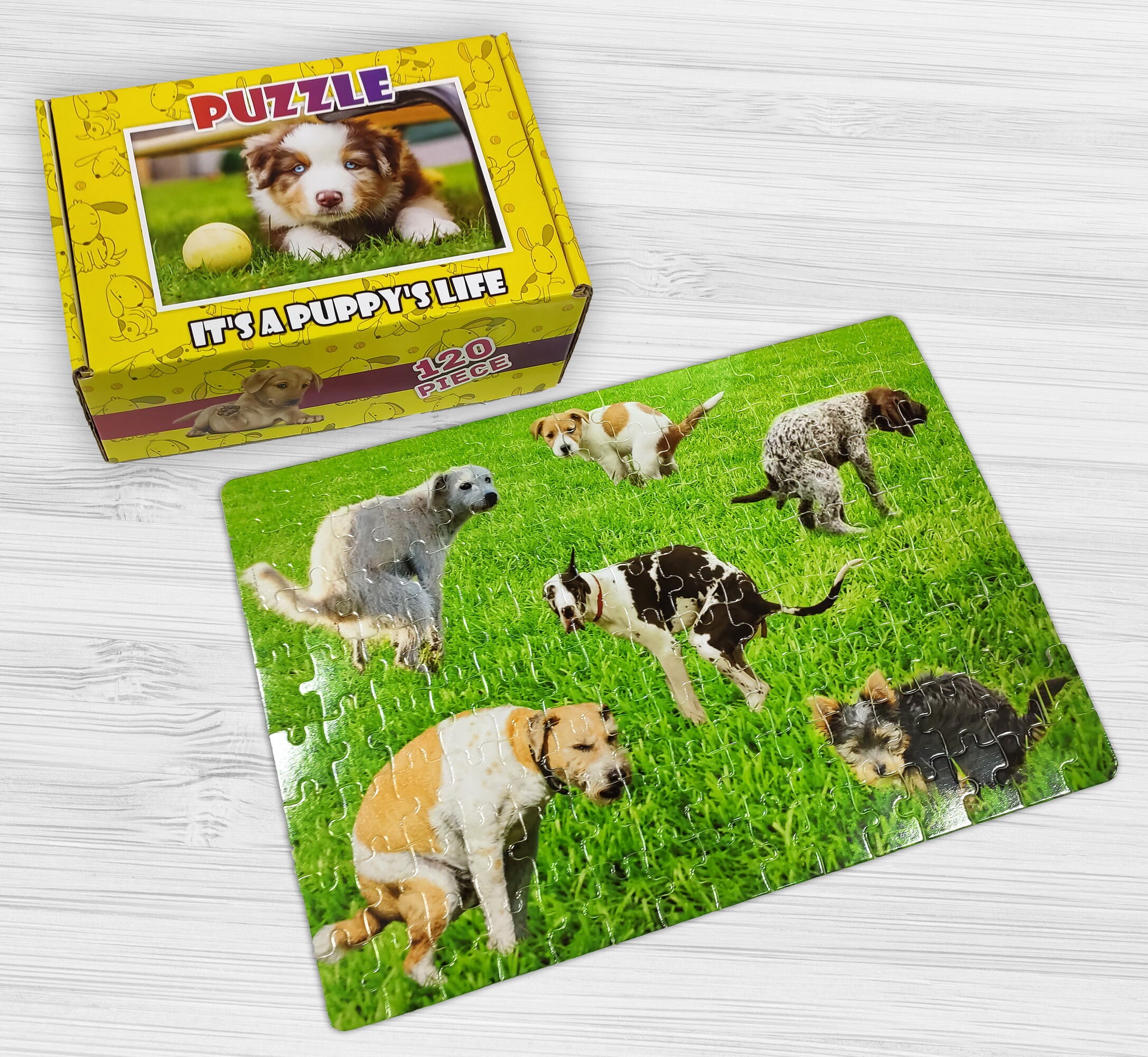 Puzzle with pooping dogs for best friend. Prank gift. Etsy