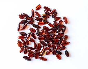 Cherry amber pieces with hole, free shape amber beads, loose amber stones, amber beads with hole, dark red amber pieces, natural amber stone