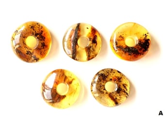 Lemon color amber donut pendant, genuine Baltic amber, doughnut round shape amber, green amber with hole, organic amber pendants wholesale