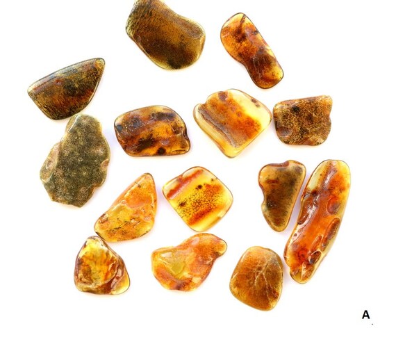 Polished Amber Stones Brown Color Loose Amber Beads Natural