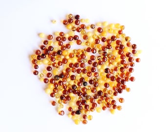 Multicolor baroque amber beads, semi round amber beads, mix drilled amber, wholesale gemstone beads, organic baroque gemstone loose beads