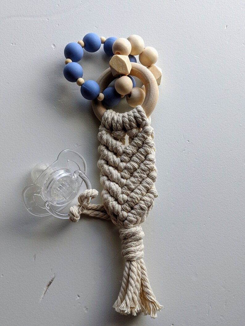 Macrame BabyTeether RattlePacifier HolderPaci HolderBaby Etsy