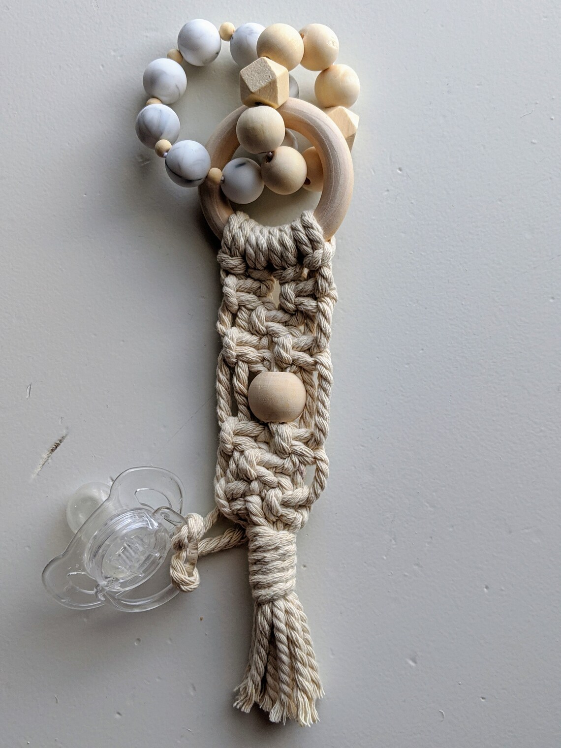 Macrame BabyTeether RattlePacifier HolderPaci HolderBaby Etsy