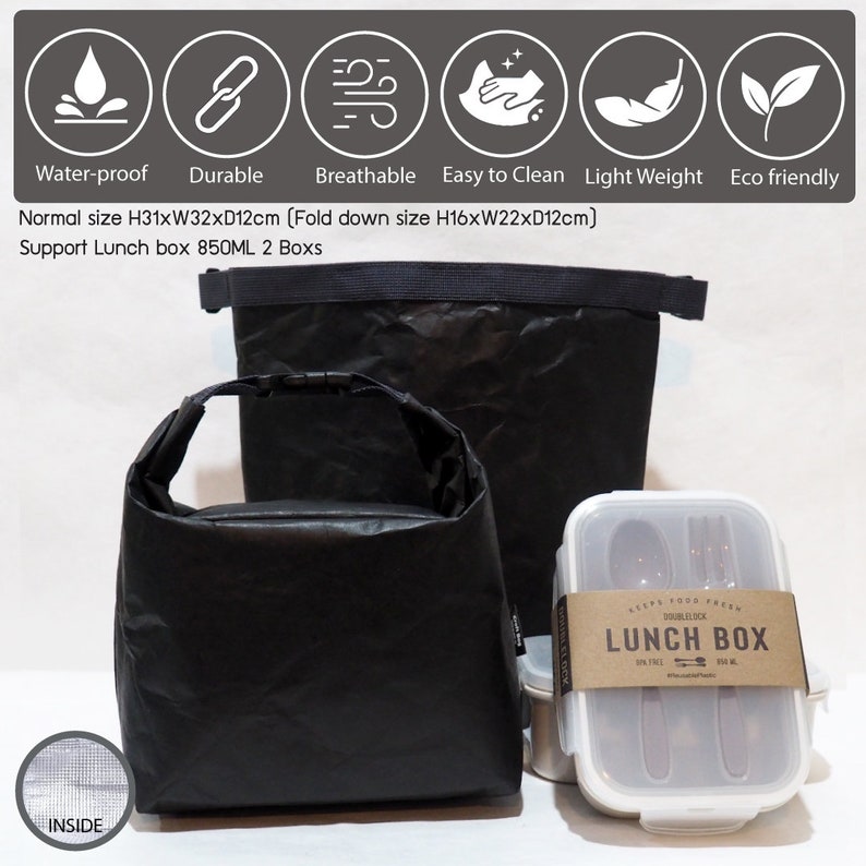 Isolierte Lunchbag Papier / Thermopapier Umweltfreundlich Wiederverwendbar Geschenk für Kinder Männer Frauen Brautjungfern Lebensmittelgeschäft Durable Bild 7