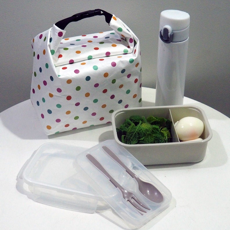 Insulated Lunch Bag Paper / Thermal Paper Polka Dots Eco Etsy UK