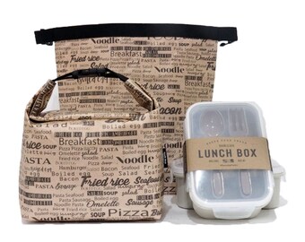 Super Set Lunch Bag (Thermal Washable Paper Bag) 1 Qty with LunchBox 2 Qty | Eco Friendly |Reusable |Grocery |Durable|