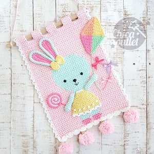 Ofelia Bunny wall hanging PDF pattern crochet pattern deco room wall kids deco image 1