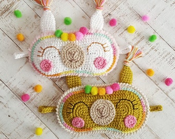 Llama sleeping mask - pattern amigurumi crochet / Llama sleeping mask - Amigurumi crochet pattern