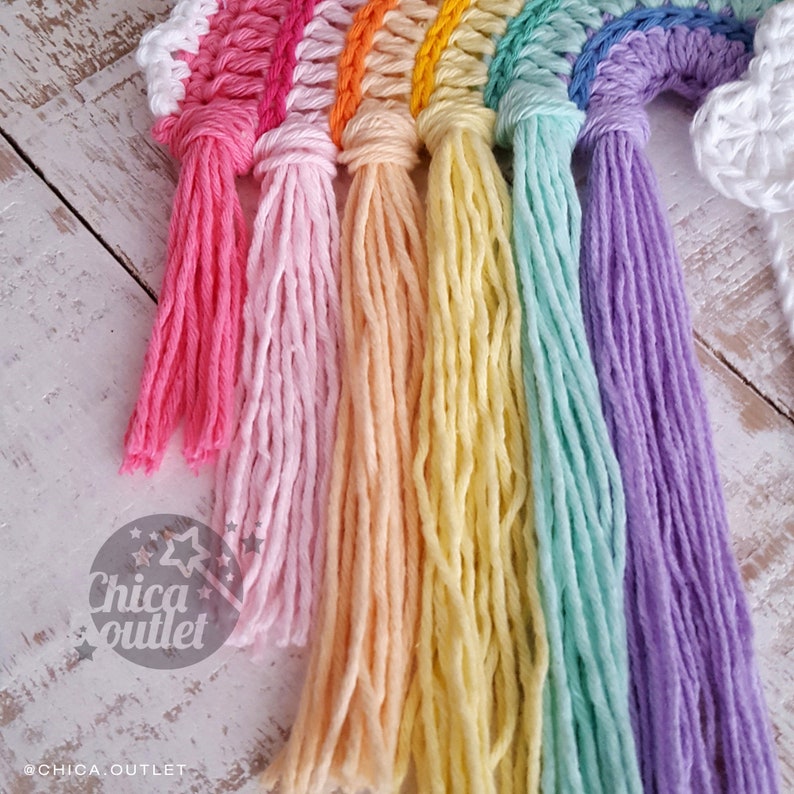 Rainbow wall hanging crochet pattern / Rainbow pattern deco crochet image 7