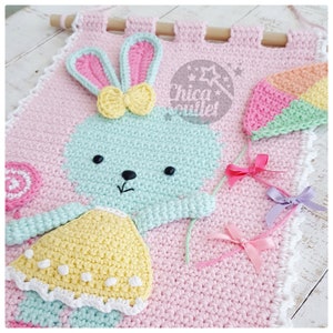 Ofelia Bunny wall hanging PDF pattern crochet pattern deco room wall kids deco image 4