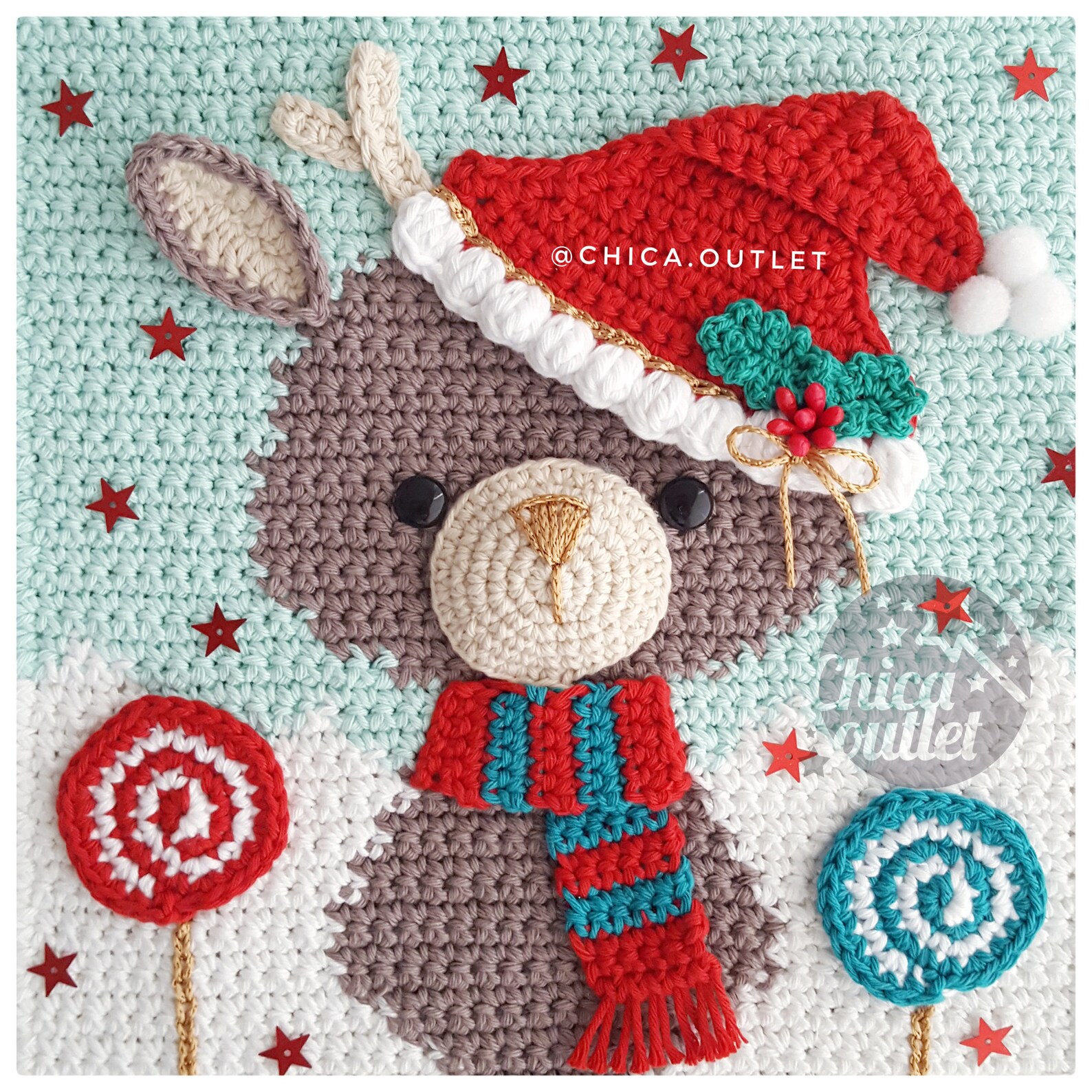 Christmas Deer Wall Hanging PDF Pattern Crochet Pattern Etsy