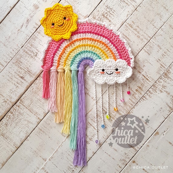 Rainbow Wall Hanging Crochet Pattern Rainbow Pattern Deco