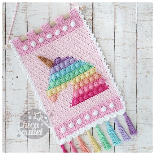 Unicorn Wall Hanging PDF Pattern Crochet Pattern Deco Etsy