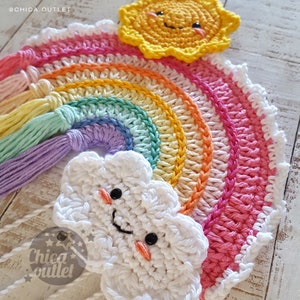 Rainbow wall hanging crochet pattern / Rainbow pattern deco crochet image 6