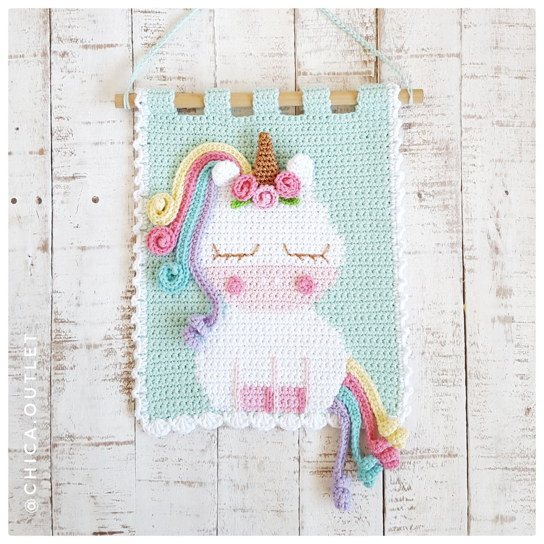 Unicorn Wall Hanging PDF Pattern Crochet Pattern Deco Etsy