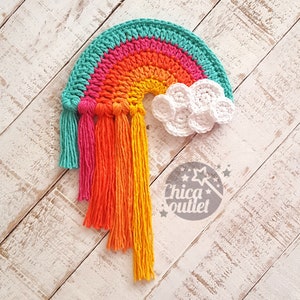 Rainbow wall hanging crochet pattern / Rainbow pattern deco crochet image 9